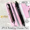 2PCS Fun Rotating Answer Pen ABCD Select Ballpoint Gel Pen Creative Rotating Choose Pen  Student Use