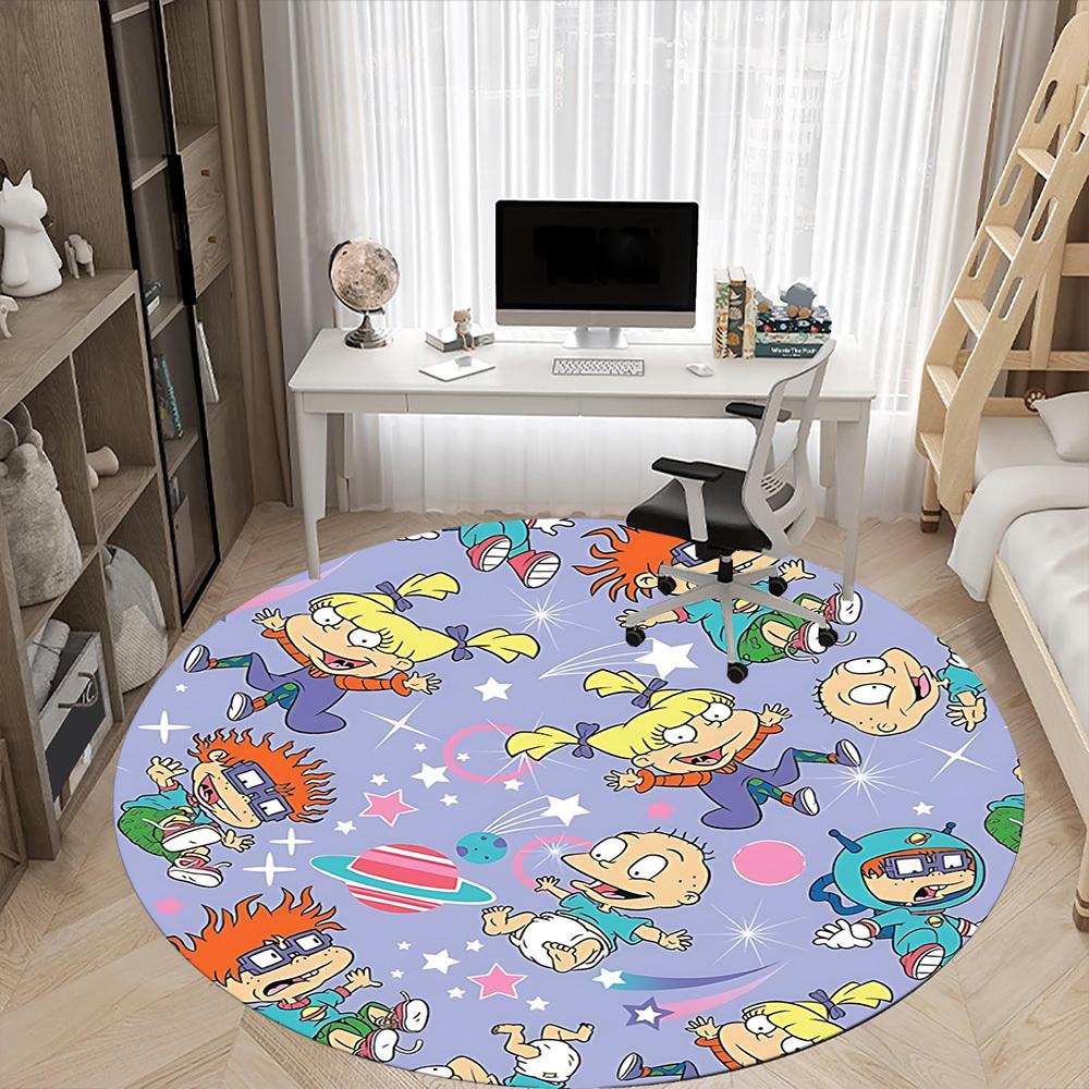 1pc Rugrats Space Office Round Area Rug, Bedroom Living Room Home Decor, Room Deco, Offic a1016101