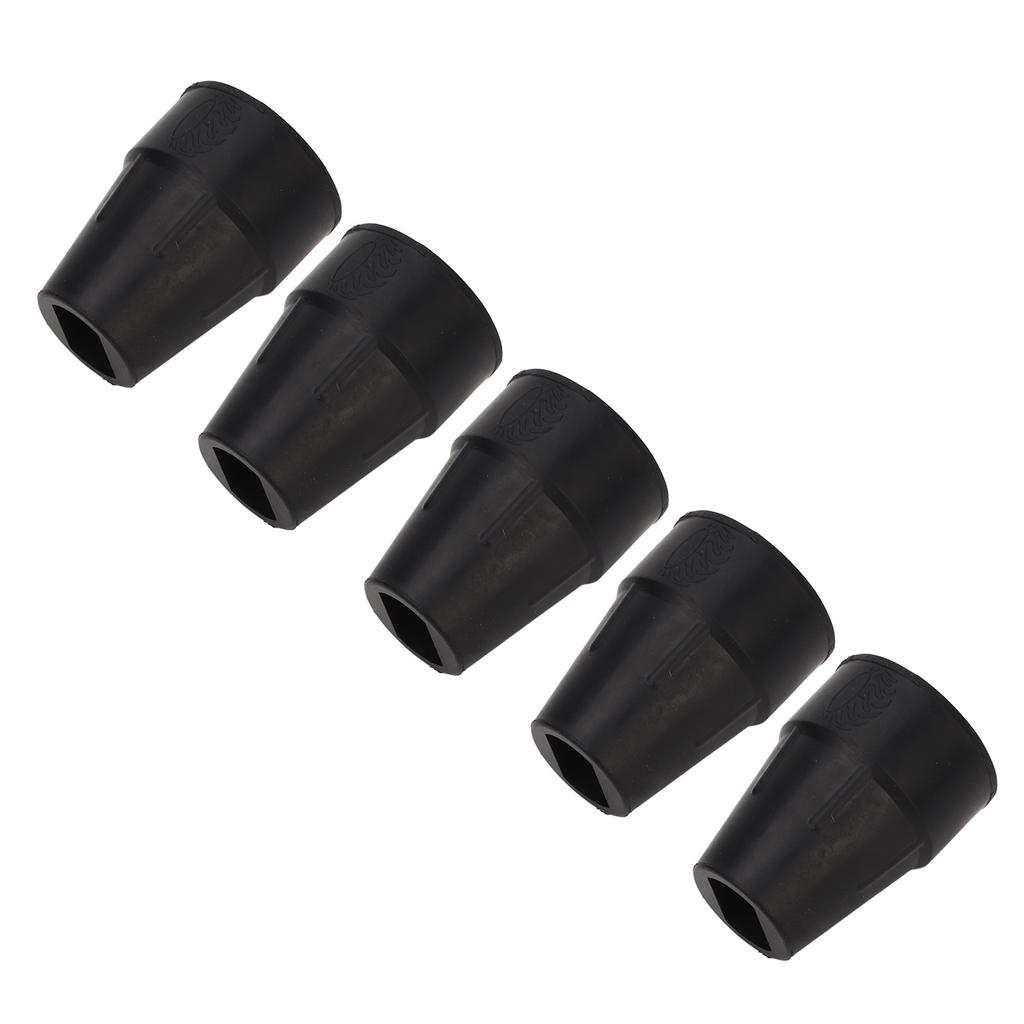 5pcs Walking Cane Tip Flat Rubber Wear Resistance Replacement Crutches Accessories for Grass Loose