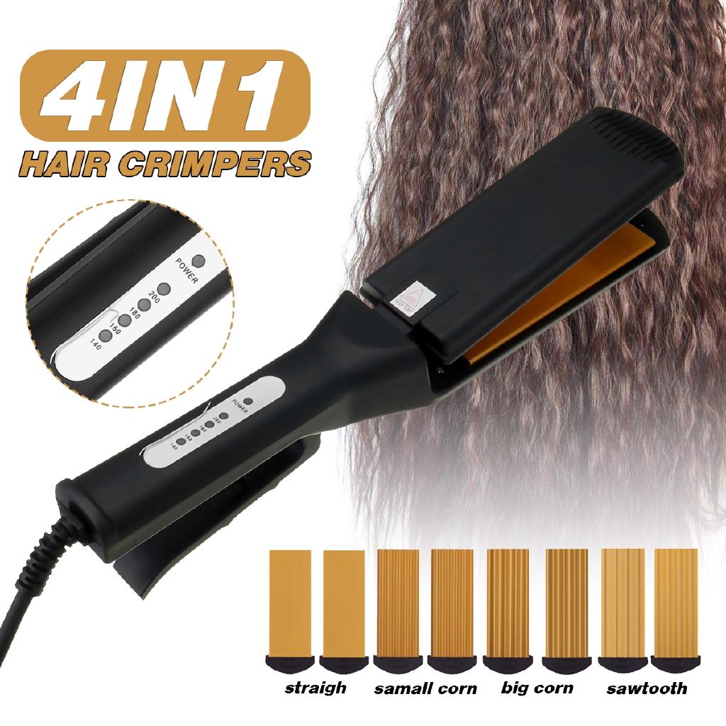 Парикмахерская Керамический Стайлер для Завивки Волна Выпрямитель Завивка Кукурузная Волна Сменные Щипцы для Завивки Гофре 220В~50Гц 4 в 1 50Вт