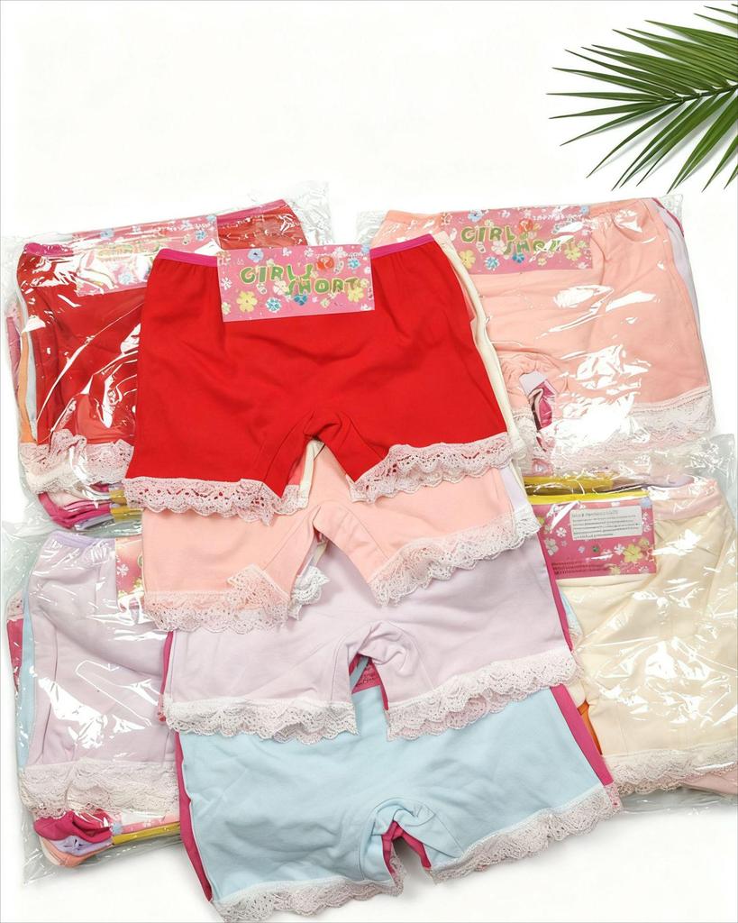 Кружевные трусики-бойлег для девочек из чистого хлопка класса А