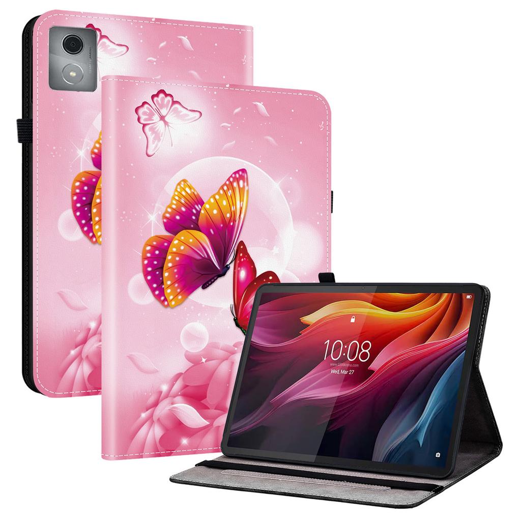 Кожаный чехол для Lenovo Tab K11 Plus/M11 Plus/Xiaoxin Pad Plus (2024) Чехол-подставка с принтом и слотами для карт