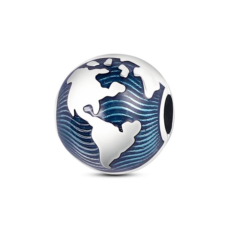 Silver S925 Blue Series Beads Fit Bracelet Bangle Diy Original Design Star Moon Galaxy Charms For Jewelry Make