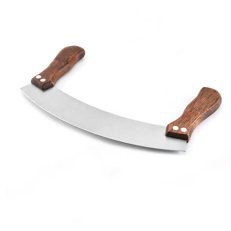 Stainless Steel Rocking Double Blade Nougat Cutter Bakery Tool with Dual Handles Manual Kitchen Knife