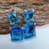 Small Fresh Rectangular Earrings Temperament Lady Size Rectangular Zircon Long Earrings
