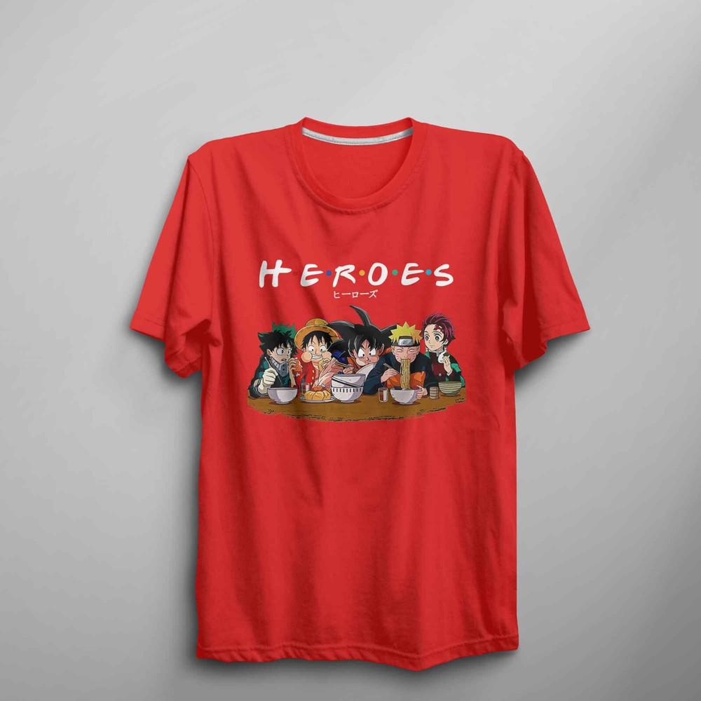 Anime Heroes TShirt Unisex Kids Adults Anime Lover Tee Japanese Unisexga Gift
