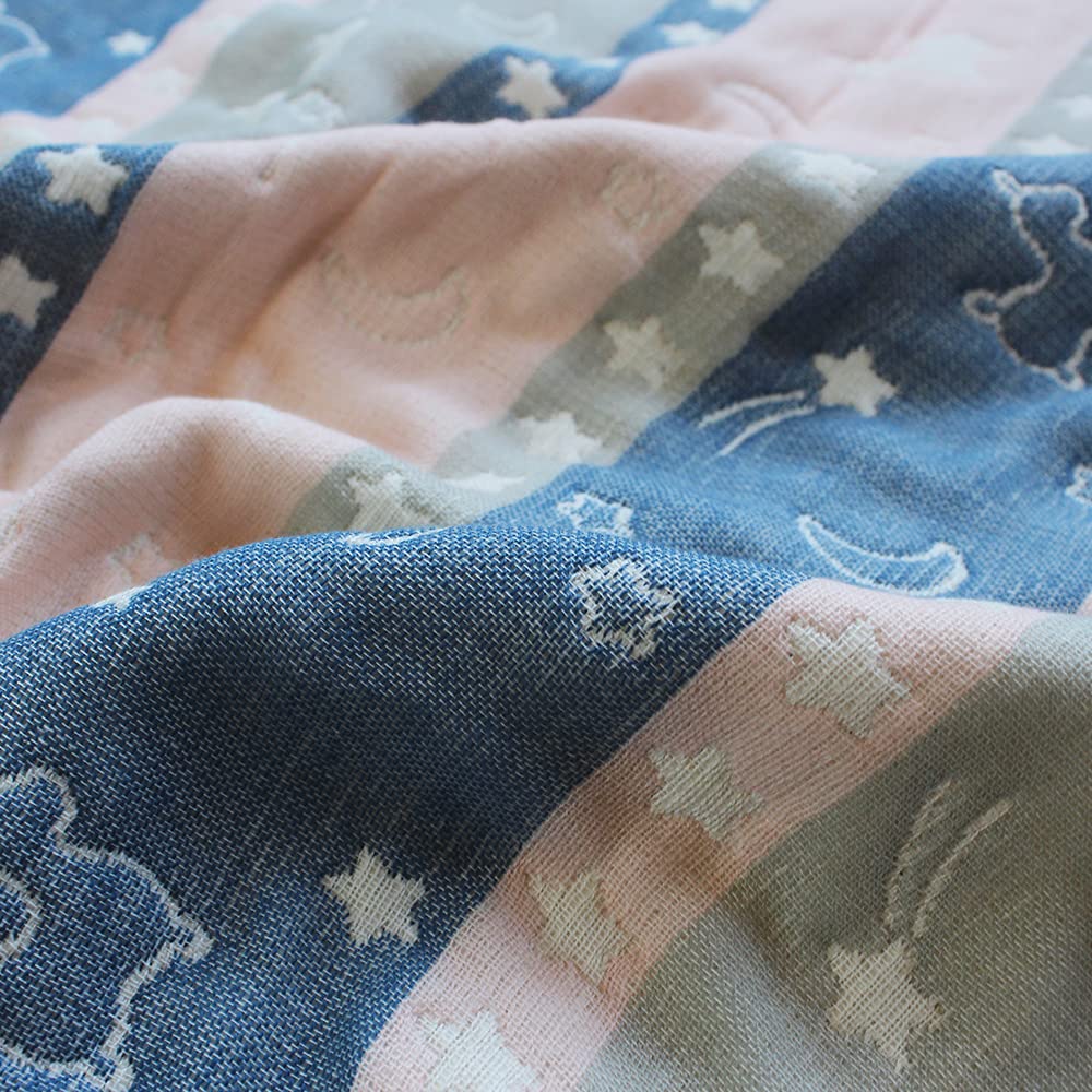 Rody nino nino Rody Марля Сделано в Детское Одеяло-пеленка 6-слойное одеяло, Япония, (Розовый/Темно-синий)