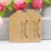 100pcs+100string 3x5cm White/kraft Paper. Thank You for Handcrafting the Label Hang Tag