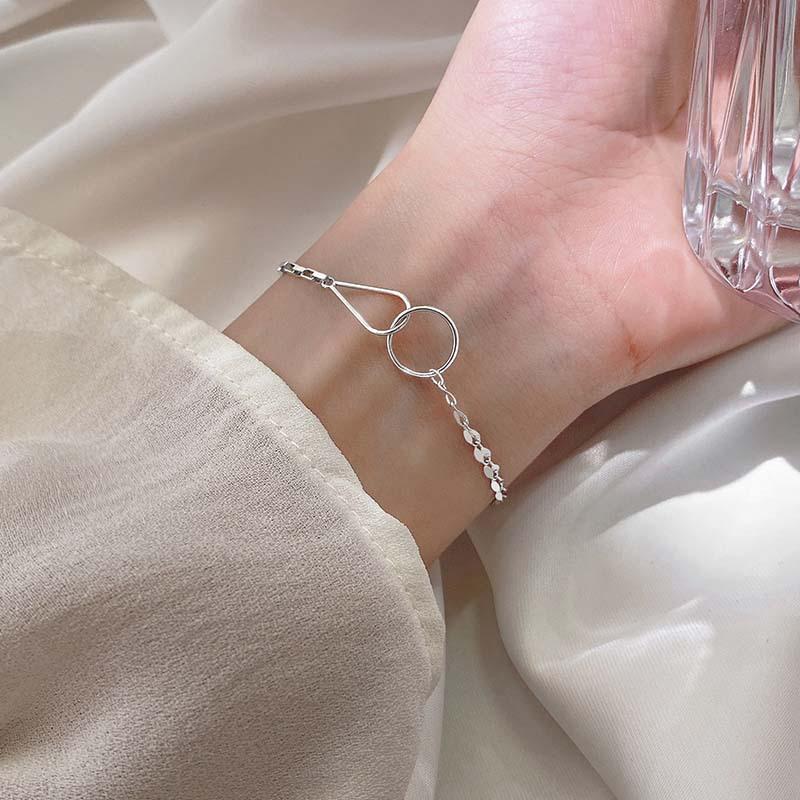 Trend Ring Interlocking Girlfriend Bracelet Women'S Fashion Versatile Simple Personality Geometric Chain Bracelet Women