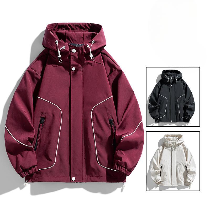 Мужская куртка большого размера с капюшоном для горного туризма и активного отдыха на весну и осень