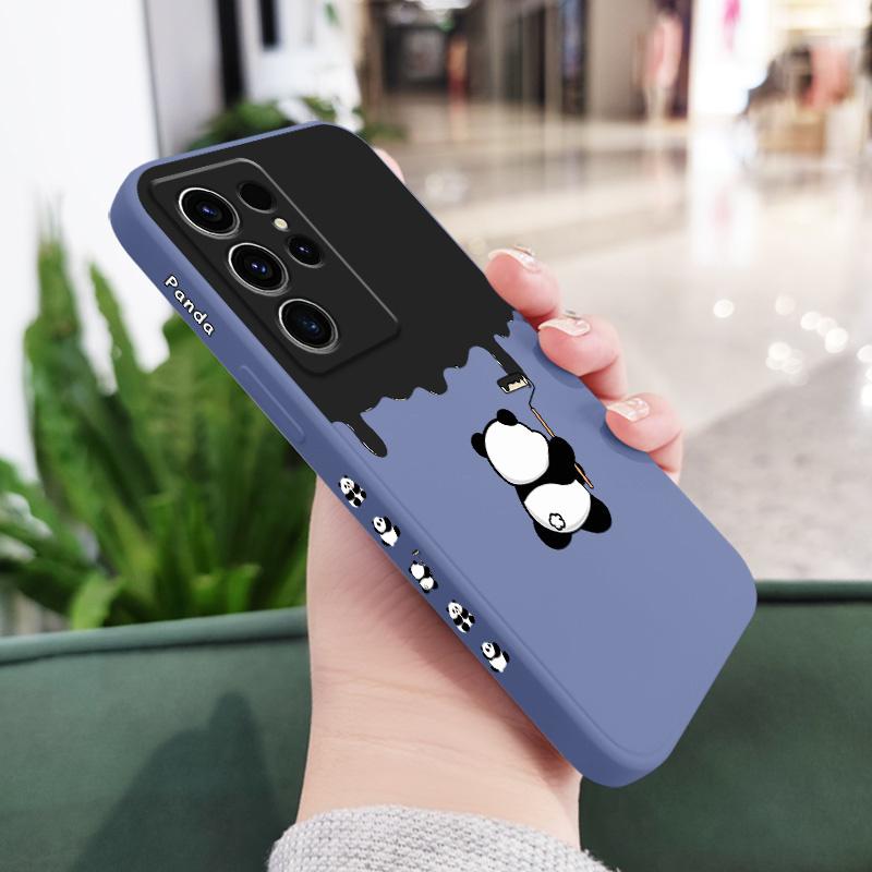Paint Panda Phone Case For Samsung Galaxy S25 FE S24 S23 S22 S21 S20 S10 Ultra Plus FE Note 20 Ultra 10 Plus Cover