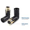 AA58 2PCS Audio Adapter Plug Adjustable Male to Female Right Angle XLR Adapter 3Pin Black (XLR 90 Degree Adapter)