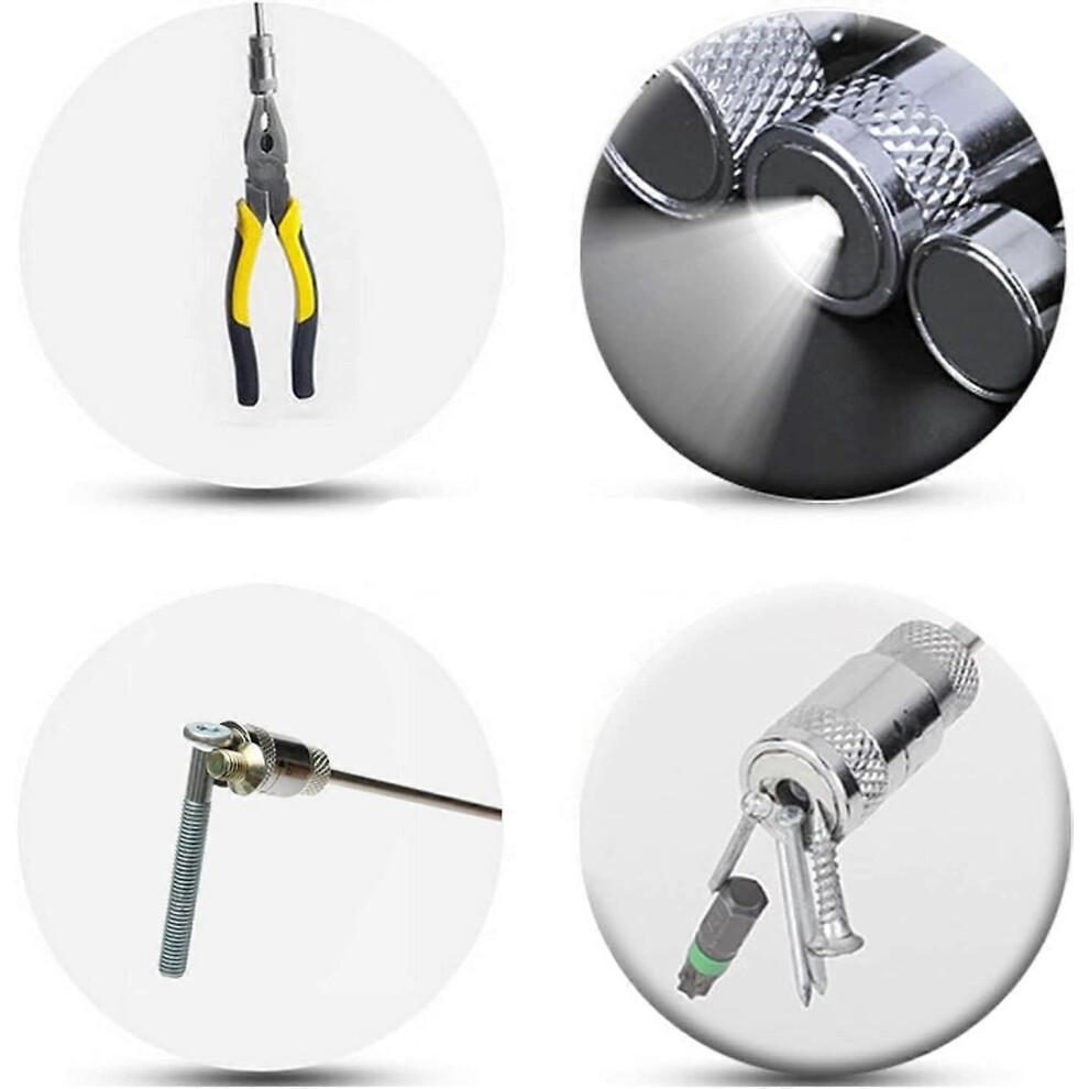 LED telescopic magnetic tool, extendable from 19cm to 80cm with LED light, magnetic telescopic tool, suitable for finding metal parts such as nuts, et