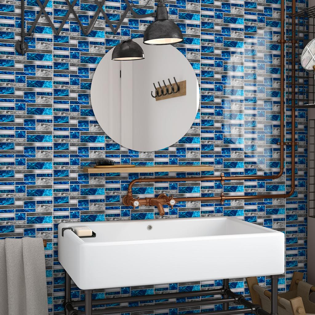 20x10 см современные водонепроницаемые 3D наклейки на плитку, виниловые самоклеящиеся наклейки на стену для дома, кухни, ванной комнаты, наклейки на пленку и палку, 10 листов