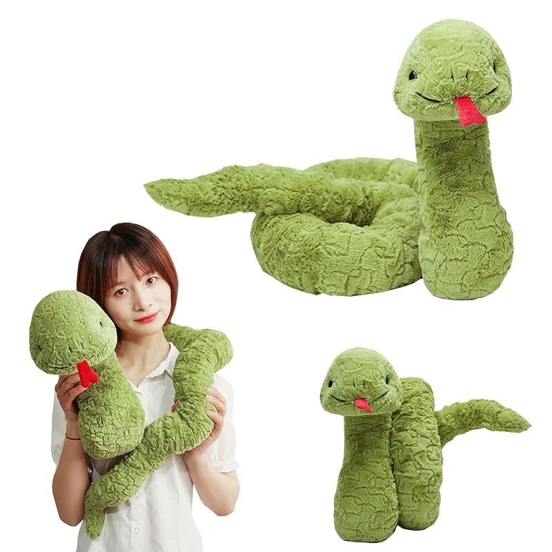 Плюшевая змея VIYUFENST, Животное Зодиака, Большая, Реалистичная, Забавная, Милая Игрушка, Подарок для Детей, Фигурка, для Девочек и Мальчиков, Декоративный Предмет (Маленький: Прибл.