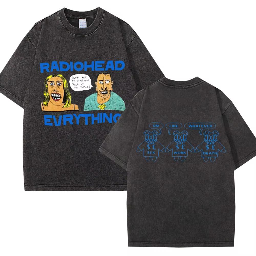 Стильная ретро-футболка Radiohead The Bends для мужчин и женщин, модная, хип-хоп, готическая, оверсайз, хлопковая, повседневная, мужские футболки
