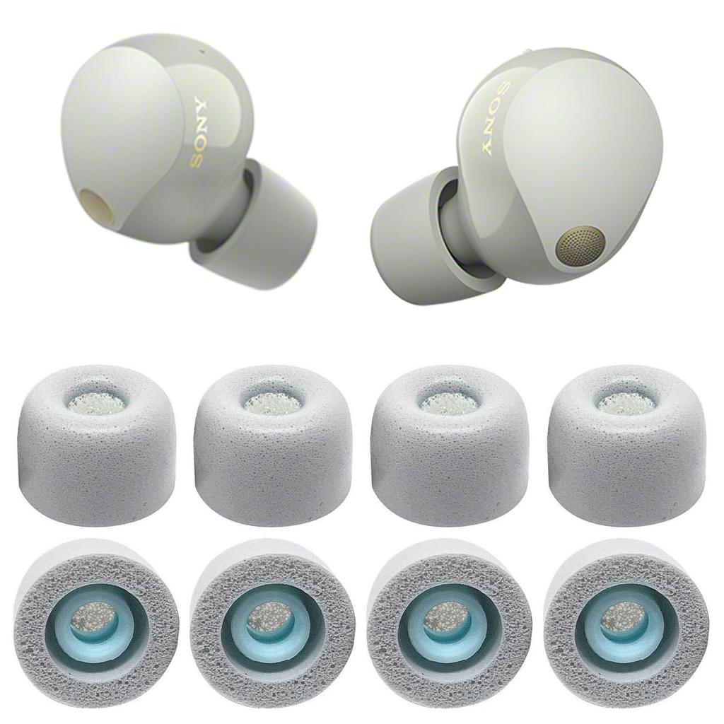 VSuRing Earpieces for Sony Replacement 8 Pieces Made of Low Resilience Urethane Ear Wax Guard with Filter Fit In the Case Sound Insulation Soft Can Be
