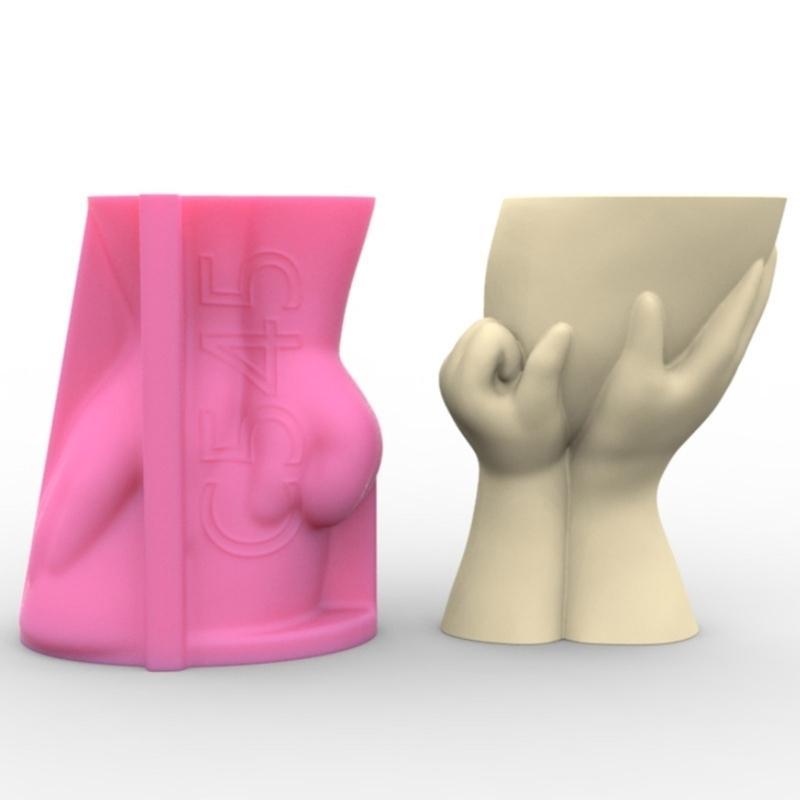 Уникальное лицо девушки цветок силиконовые формы держатель для ручек бетонная форма сочный инструмент для изготовления горшков для поделок