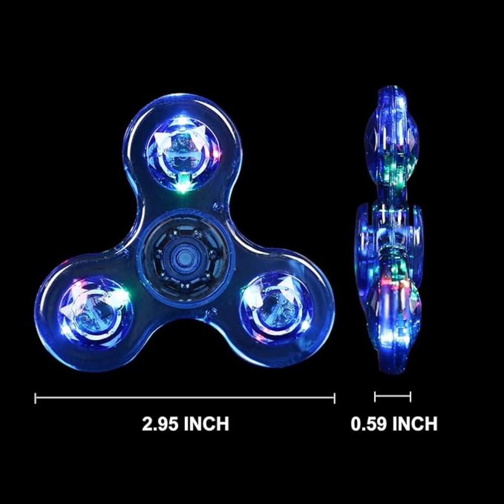 LED Light Fidget Spinner Finger Toy Hand Spinner Glow in Dark Stress Reduction and Anxiety Relief for Children