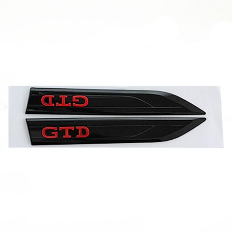 2 шт. x ABS GTD GTI логотип значок на боковое крыло автомобиля наклейка эмблема наклейки для G-olf Polo Jetta Passat Tiguan Scirocco