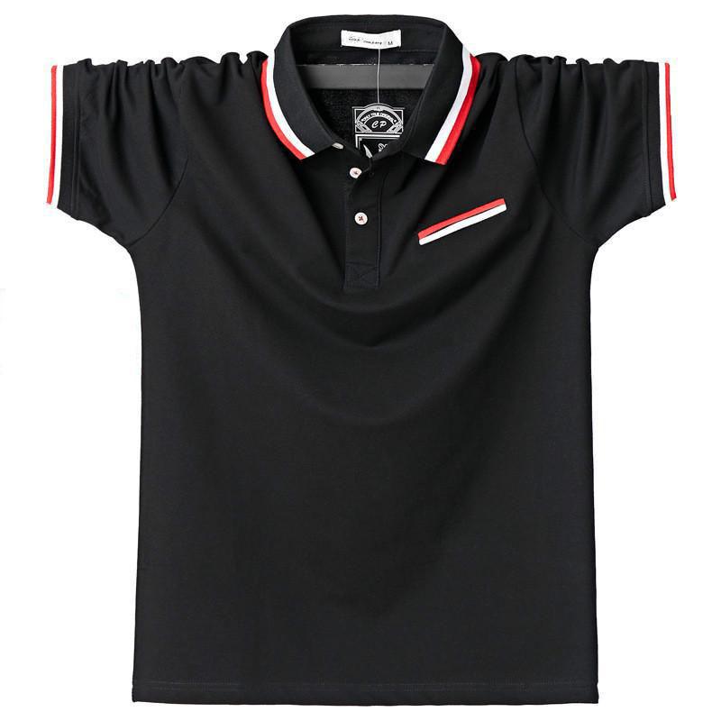 Мужская рубашка поло с коротким рукавом, летняя хлопковая деловая повседневная одежда больших размеров, свободная посадка для мужчин