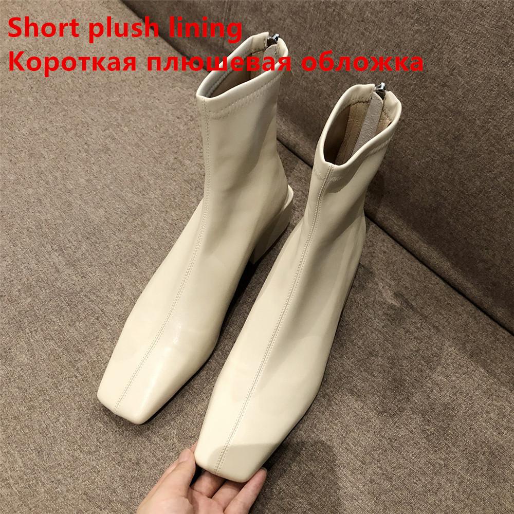 Autumn Winter Fashion Women Boots Square toe Yarn Elastic Ankle Boots Kid Suede Thick Heel Shoes Female Socks Boats Mujer