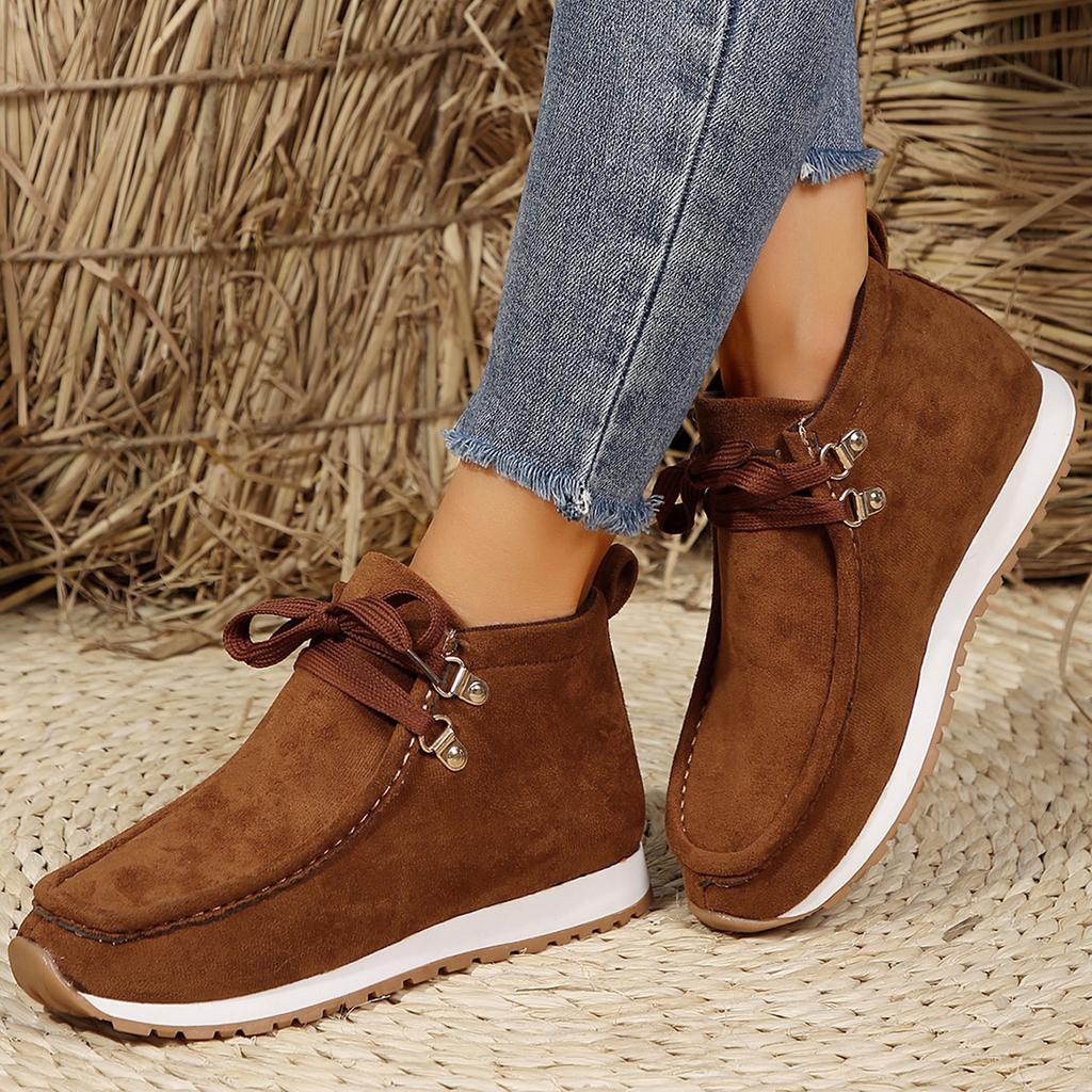 Зимние теплые ботинки для снега, уличные короткие хлопковые туфли на танкетке для женщин, классические ботильоны на шнуровке из бархата для женщин