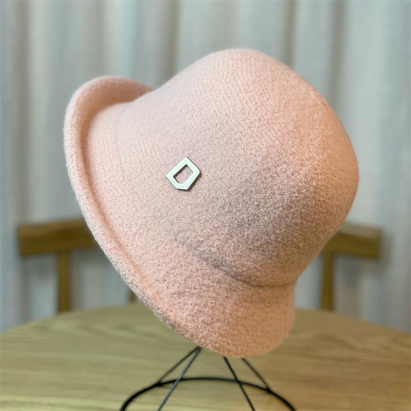 Elegant Top Hat Women's Foldable Basin Hat Bucket Hat Japanese Retro Bucket Hat Autumn and Winter Warm Hat