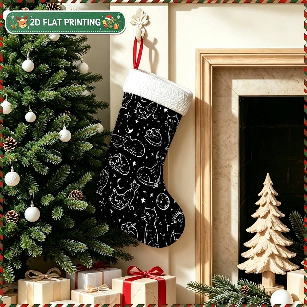Christmas decoration fireplace hanging stocking1pc 1pcs 1pc Durable Christmas Stocking Suitable for Xmas Firep