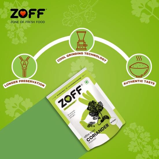 Порошок кориандра Zoff | Качественный порошок Dhaniya из свежих семян кориандра, собранных на ферме | Упаковка из 4 шт. | Вес нетто - 2 кг