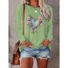 Women's letter print round neck long sleeve T-shirt