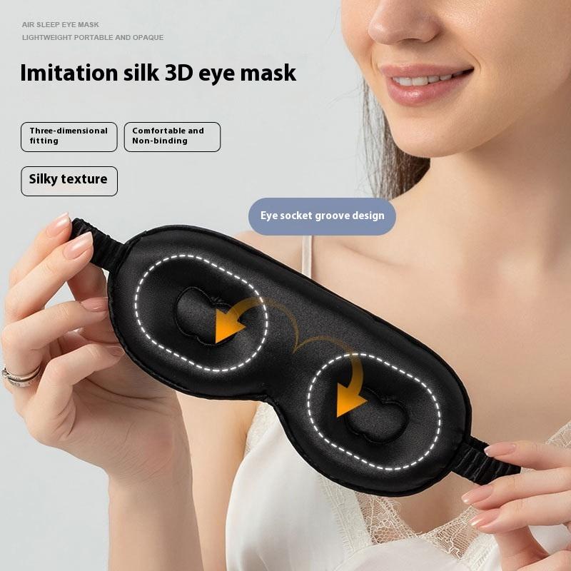 Imitated Silk Sleep Mask,3D Contoured No Pressure Eye Covers,Soft Blindfold For Sleeping,Luxury Silk Sleep Eye Mask