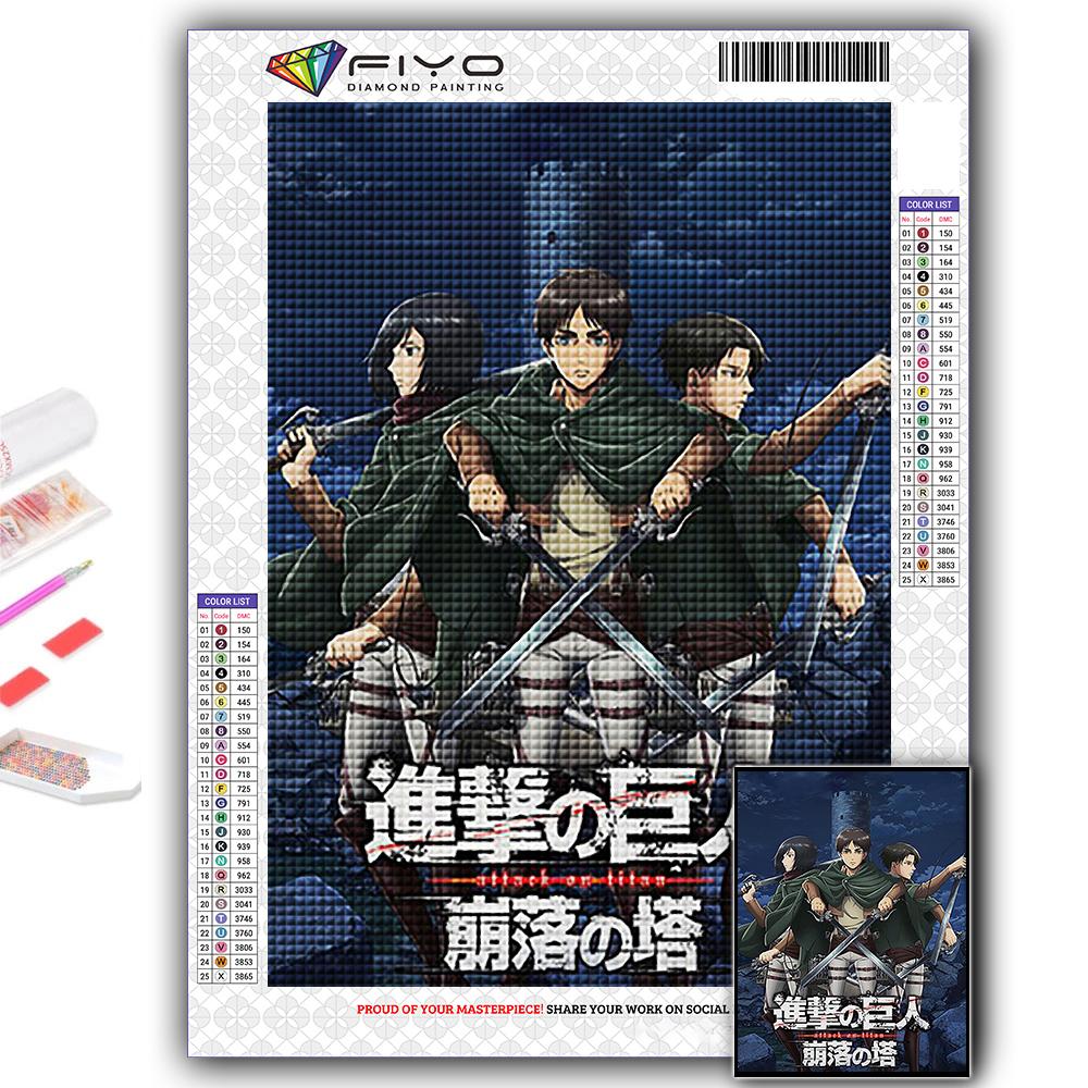 Популярная 5D Diy вышивка крестом «Атака Титанов», картина, полная дрель, набор для вышивки крестом, настенная наклейка, домашний декор