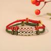 Персиковый цвет Ручная работа Плетеный шнур Полуфабрикаты Носимое украшение Изысканный ремешок Регулируемый DIY Женский браслет из красной веревки