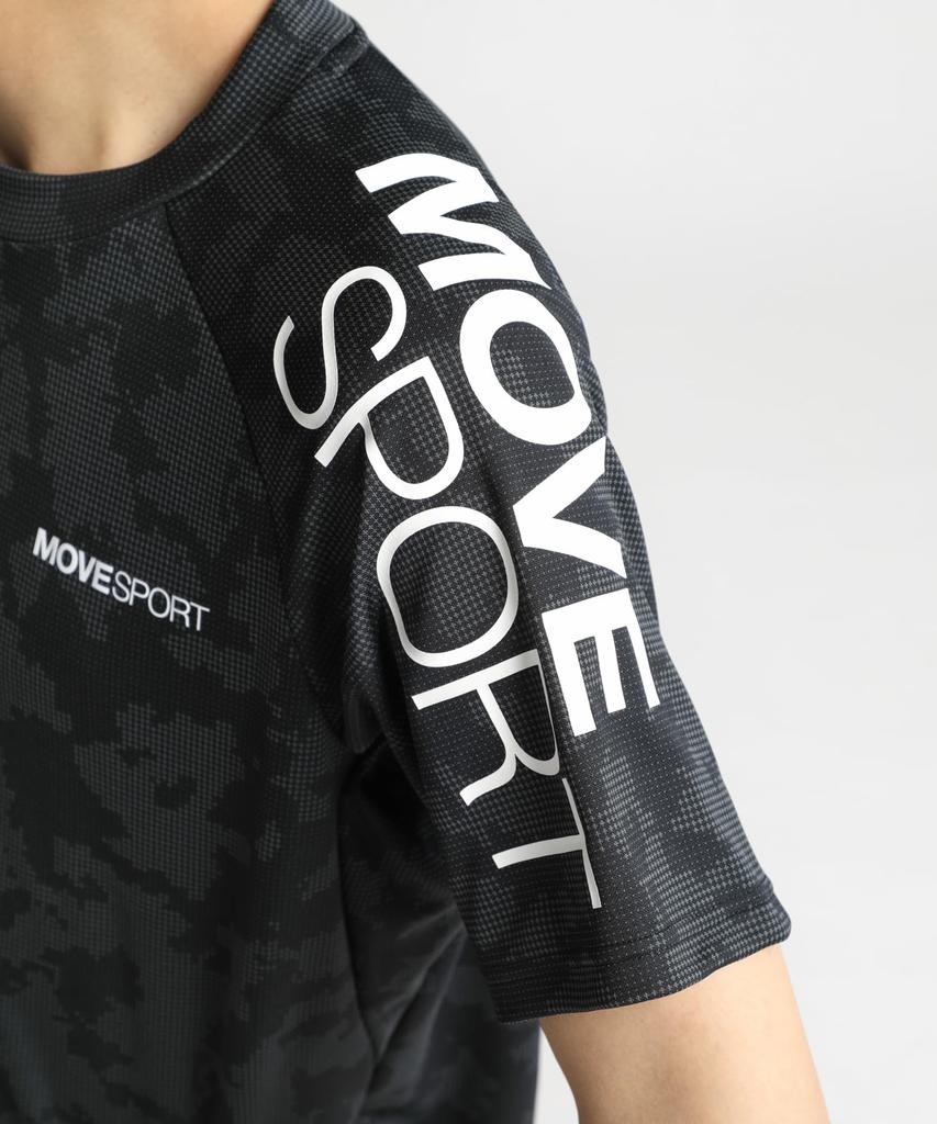 Move Sports Descente Футболка мужская с коротким рукавом для тренировок с защитой от УФ-лучей, размер M, защита, влагоотводящая, быстросохнущая, эластичная, футболка, DX-C2854AZ, черная,