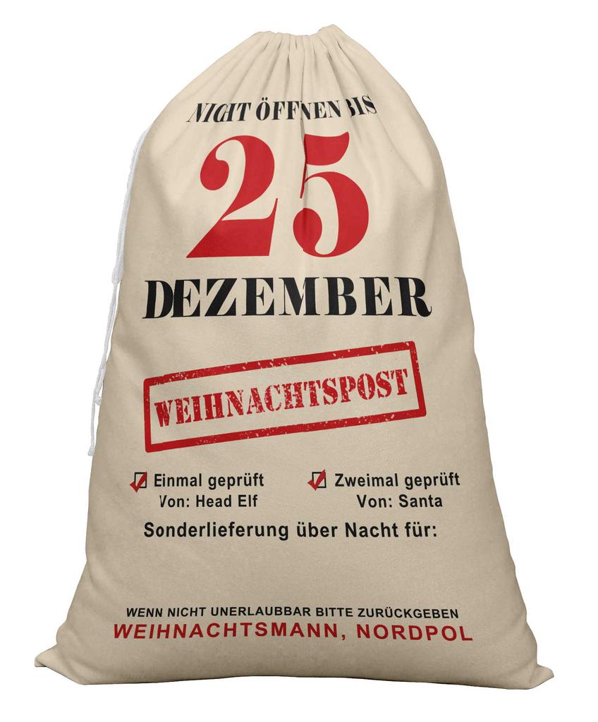 Printtoo 2 шт. Большие мешки Санты с завязками на шнурке, холщовые рождественские подарочные пакеты для детей, Рождество 27x20 дюймов