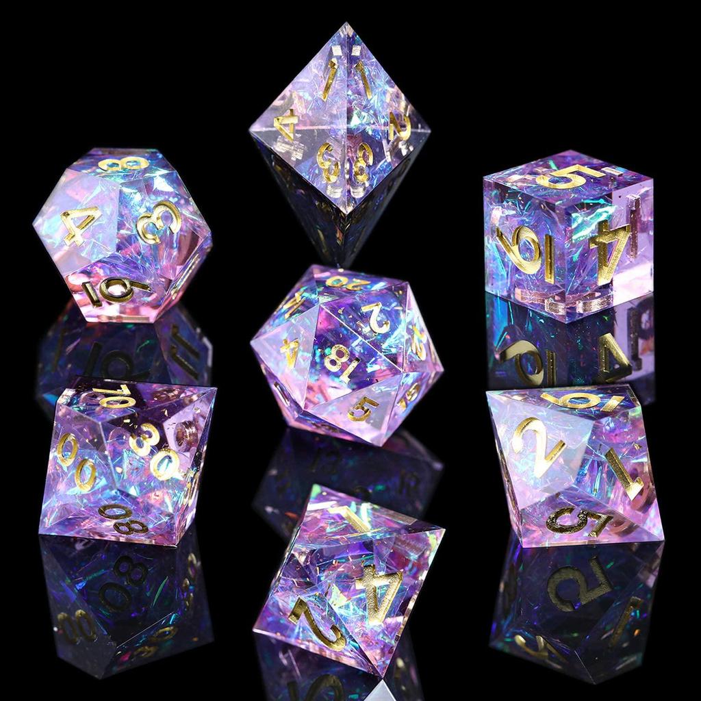 Resin Pointed Dice for DND & COC: Multifaceted Solid D6 for Board Games & RPGs