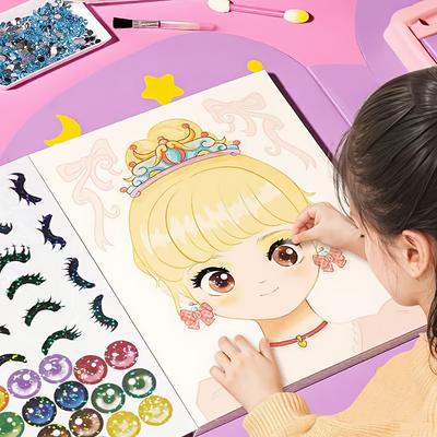 Нетоксичная книга-наклейка для лица DIY, модная кукла, многоразовые наклейки, подарок для вечеринки-переодевания