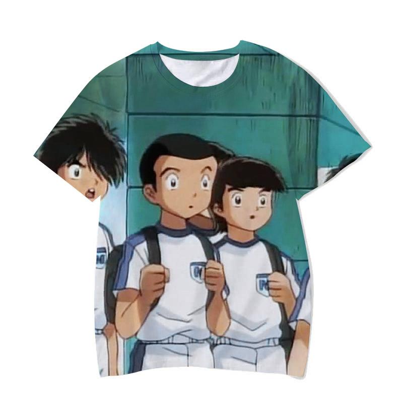Футболки с героями аниме «Капитан Цубаса» с 3D принтом, уличная одежда для мальчиков и девочек, повседневная модная футболка большого размера с круглым вырезом, детские футболки, одежда