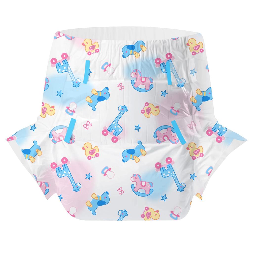 CutiePlusU Adult Diaper Set Unisex Incontinence Pants with Highly Absorbent Dry Surface Yurayura Kuruma Size (2-Pack), Labels, - (M, 71-96cm)