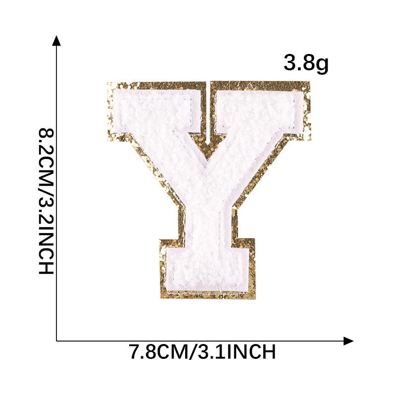 Вышивка Этикетка Полотенце Вышивка Цветная Английская Буква Нашивка Аксессуары для Одежды Золотая Кромка Наклейка Вышивка Шениль Вышивка Тканевая Наклейка