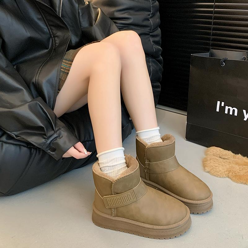 Мода 2024 года Брендовая обувь для женщин Ботильоны женские Модные повседневные ботинки с круглым носком Женские зимние короткие плюшевые однотонные зимние ботинки Zapatos