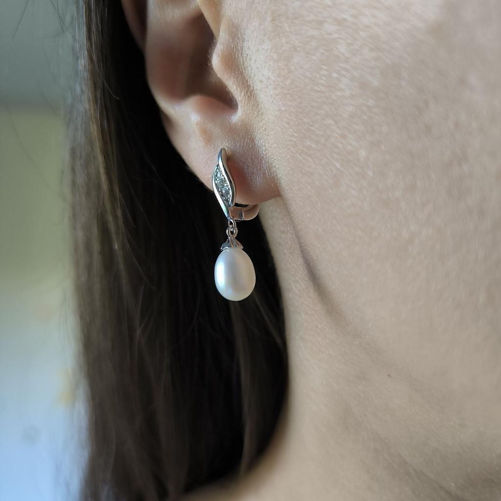 Silver Earrings with Natural Pearls (2187349)