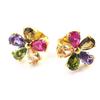 [M7101] - Разноцветные позолоченные серьги «Кислотный цветок»