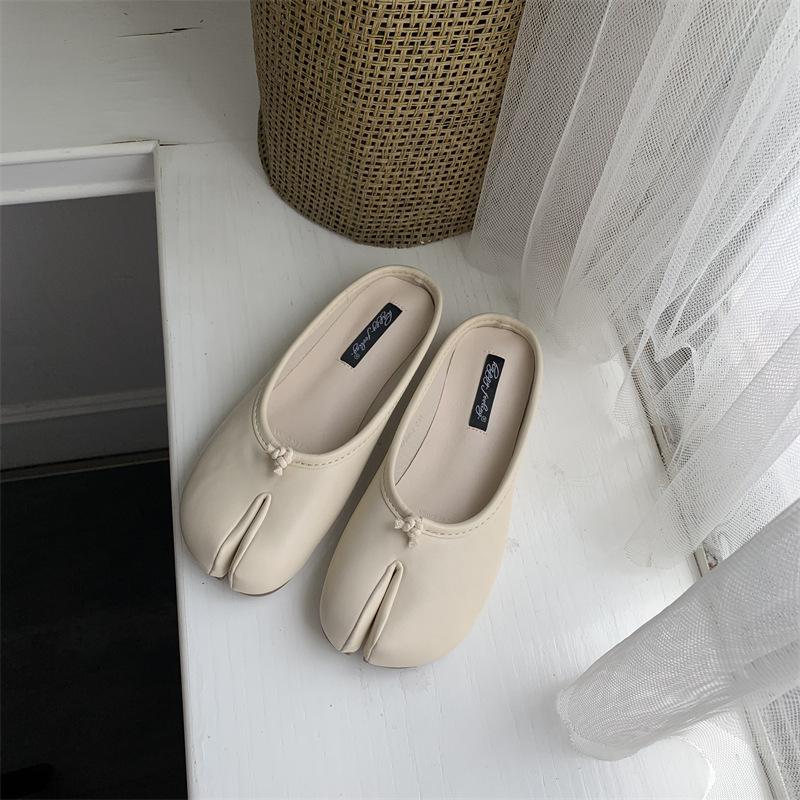 2025 весна и осень новая обувь Doudou женская обувь с подпальцевой частью копытца поросенка носки ленивые туфли-подковы плоские одинарные туфли осень