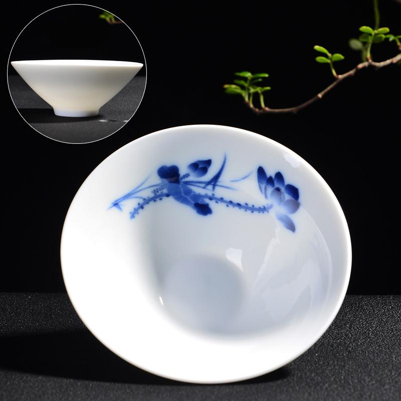 Расписанная вручную фарфоровая чайная чашка 1 шт., керамические чайные чашки с узором в китайском стиле, чайная чашка кунг-фу, чайные принадлежности, набор чашек пуэр