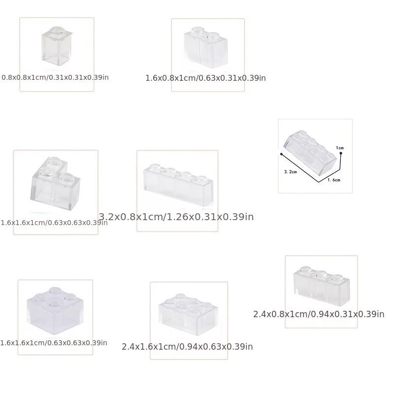 55 шт. Мелкие детали Смешанные Кирпичики Прозрачные Прозрачные Толстые Кирпичики Модель Классические Насыпные Детали Строительные Блоки Подарки Игрушки для Детей
