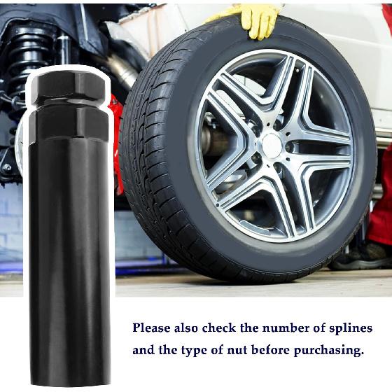 Large 6 Spline Lug Nut Socket,Wheel Lock Key Replacement For Aftermarket 6 Spline Lug Nut,Wheel Lock Removal Tool For 21 Mm(13/16 Inch)&22 Mm(7/8