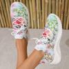 Fashion Women Fashion Print Platform Sneakers Spring Autumn Knitting Mesh Tennis Shoes Woman Lightweight Non Slip Casual Walking Shoes
