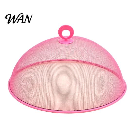 Fruit Platter Cover Round Metal Food Cover, Fine Mesh Protector, Heavy Duty Cake Dome with Handle, Dustproof Net Tent for Outdoor BBQ Picnic
